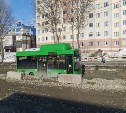 Пассажирские автобусы застряли на ремонтируемом участке пр. Мира в Южно-Сахалинске