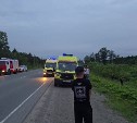Жуткое ДТП на выезде из Южно-Сахалинска: кроссовер "закружило" на трассе и унесло в кювет