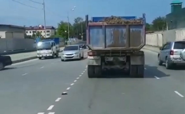 "Как приятненько, вкусненько!": грузовик одарил улицы Южно-Сахалинска навозом