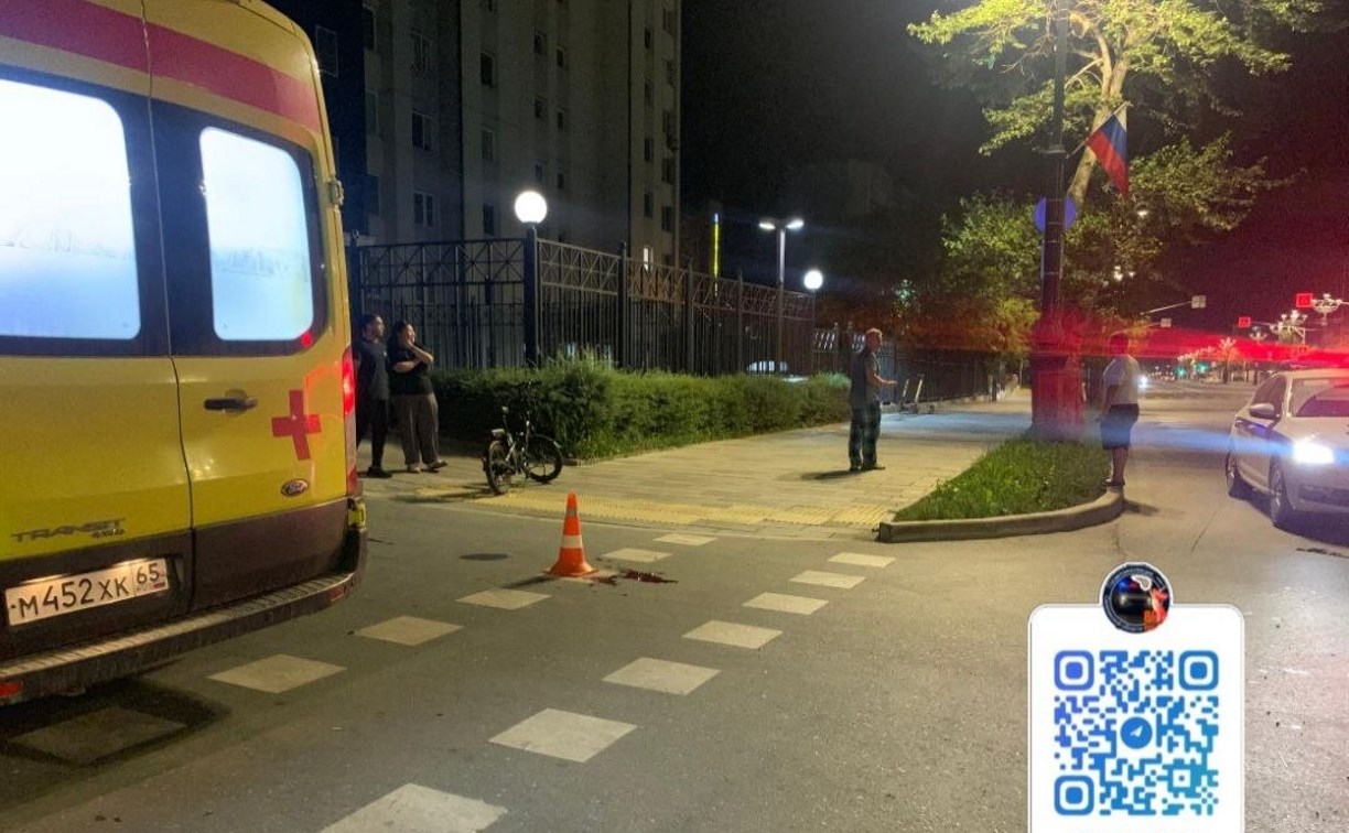 Мужчина на электровелосипеде пострадал в ДТП в Южно-Сахалинске