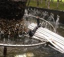 Неизвестные выбросили скамейку в фонтан в ногликском парке