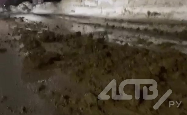 "Налетел на камень и повредил авто": южносахалинец показал, как большегруз завалил грязью дорогу