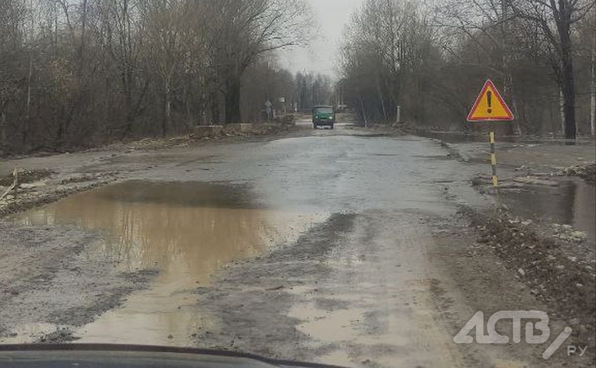 Дорогу в село вновь подтопило в Тымовском районе