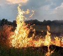 На 9 Мая в Южно-Сахалинске загорелся гектар сухой травы