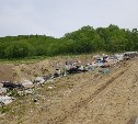 Дорогу у села в Холмском районе завалили мусором