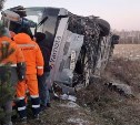 В Амурской области на трассе перевернулся автобус с 48 пассажирами