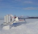 Семь человек, в том числе двое детей, провалились под лёд на снегоходе на юге Сахалина