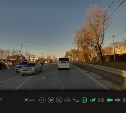 Автохам в Южно-Сахалинске срезал путь по встречной полосе