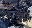 Большегруз разворотило в результате ДТП в Тымовском районе