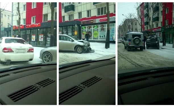 Четыре машины столкнулись в центре Южно-Сахалинска