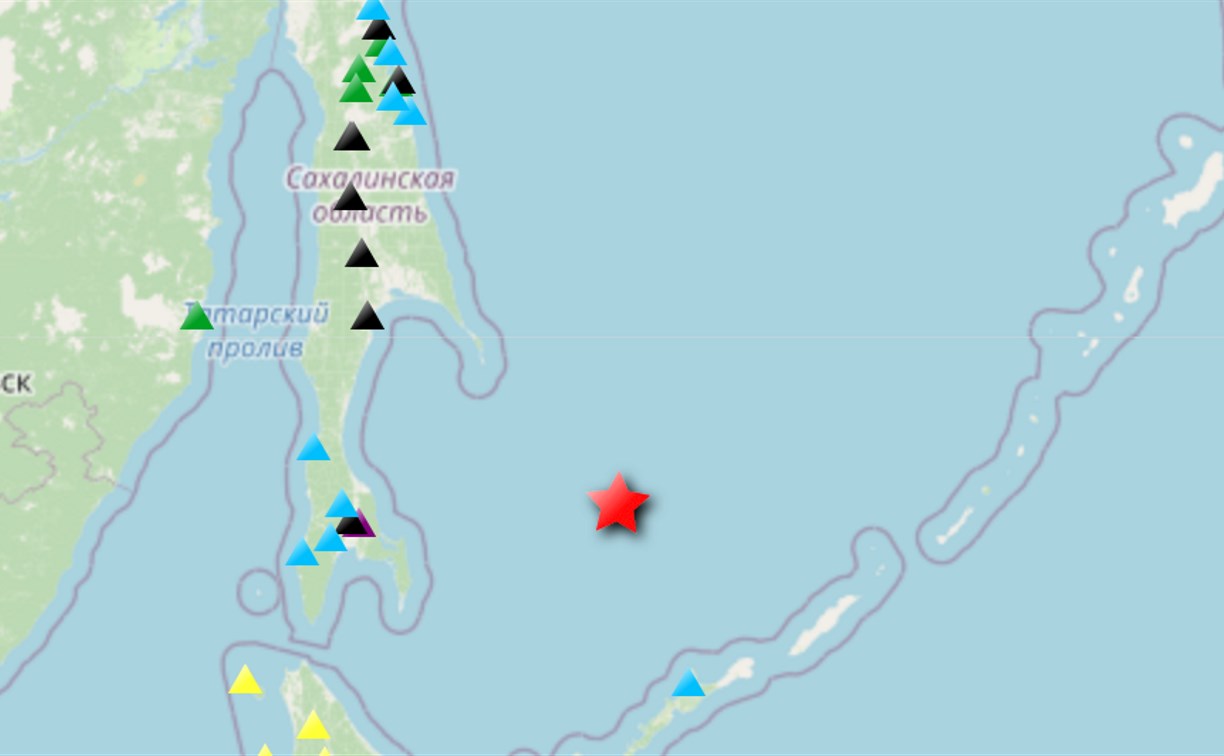 В Охотском море произошло землетрясение