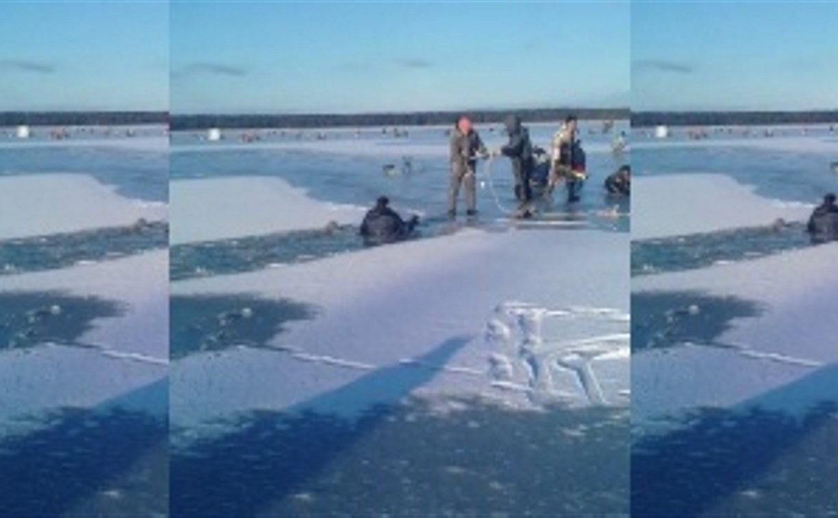 На Малом Буссе массово проваливаются под лед рыбаки