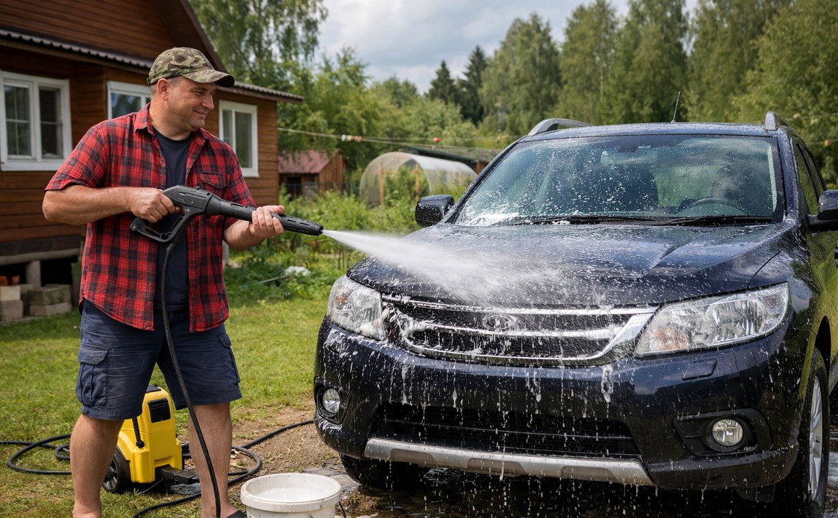 Россиян будут штрафовать за мытьё машины на даче