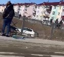 В Дальнем на перекрёстке столкнулись два авто, одно улетело в кювет