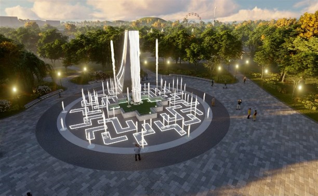 Музыкальный фонтан в парке Южно-Сахалинска откроют в День города