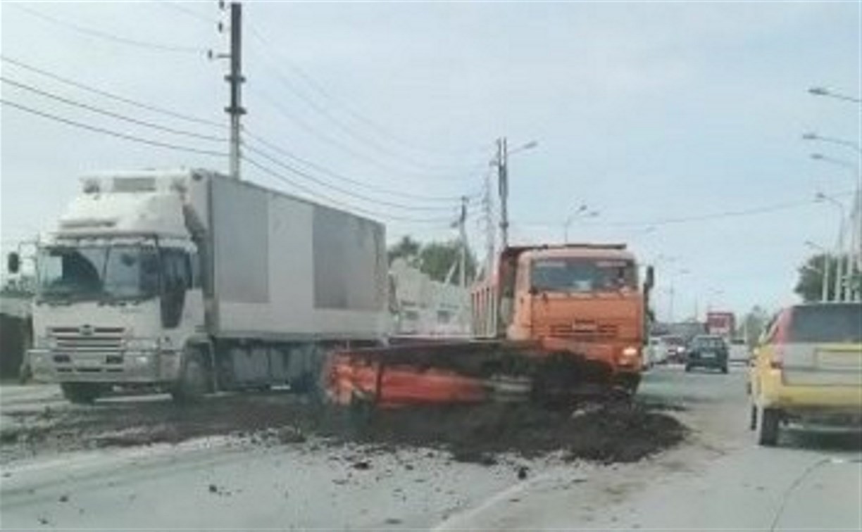 Часть улицы Лермонтова в Южно-Сахалинске засыпало навозом