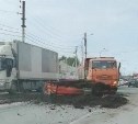 Часть улицы Лермонтова в Южно-Сахалинске засыпало навозом
