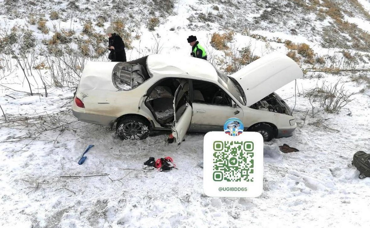 Toyota Vista опрокинулась в Невельском районе, 19-летний водитель погиб