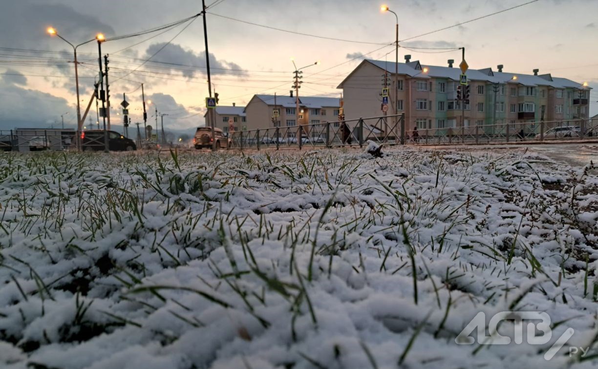 Снегопад внезапно накрыл Южно-Сахалинск: люди делятся зимними снимками