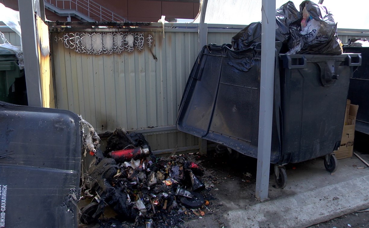 Неизвестные пироманы за два дня сожгли четыре мусорные площадки в Южно-Сахалинске