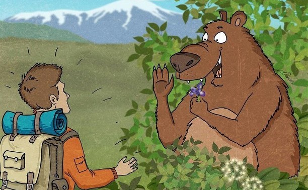 Медведь вышел к дачникам у села Ёлочки