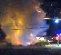 В Корсакове ночью сгорел легковой автомобиль