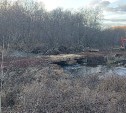 Временный мост установили через реку Житницу на Сахалине