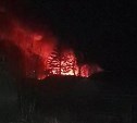 Частный дом и большая ель сгорели в СНТ в Южно-Сахалинске