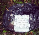 Мусорный мешок с посланием обнаружил в лесу сахалинец