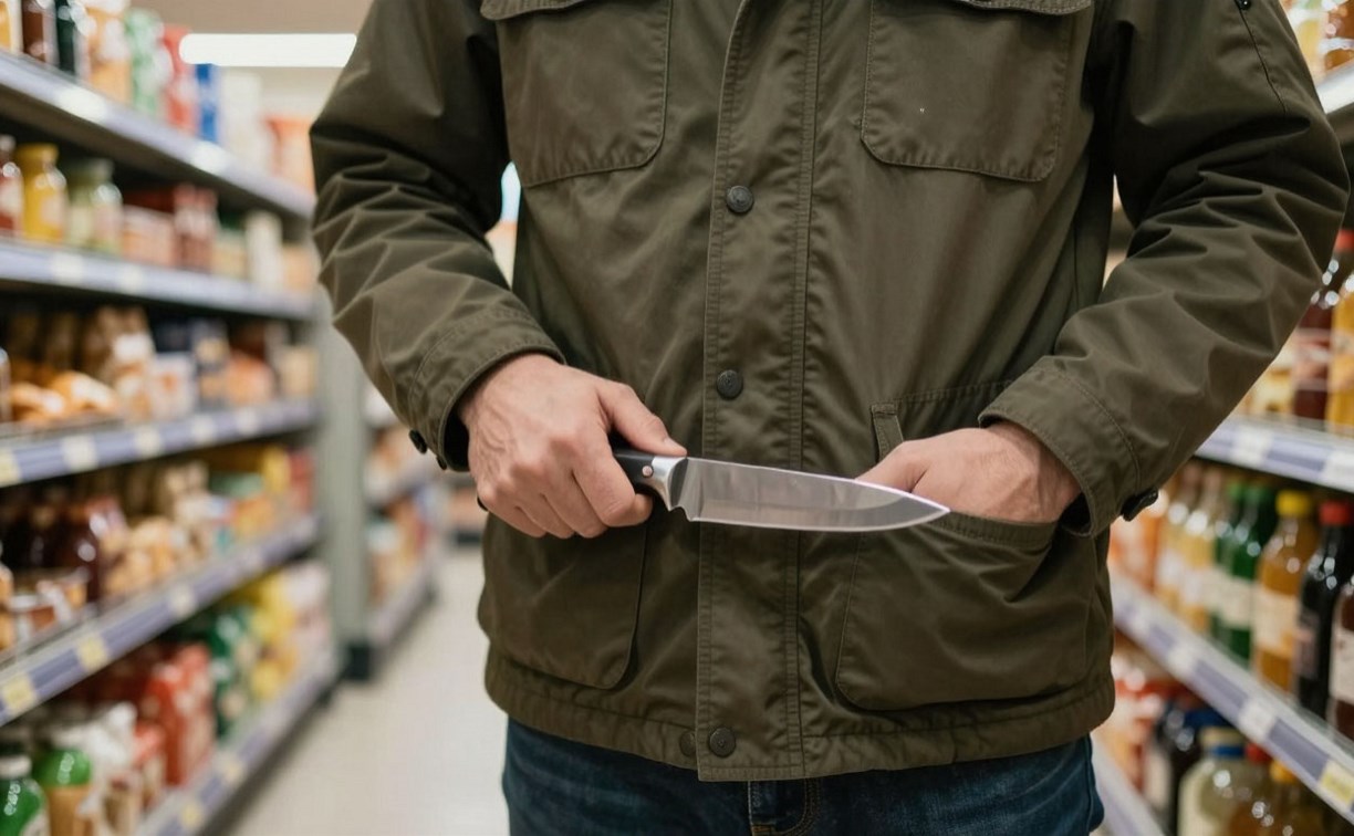 Продавщица поймала сахалинцев на краже с поличным, но испугалась ножа