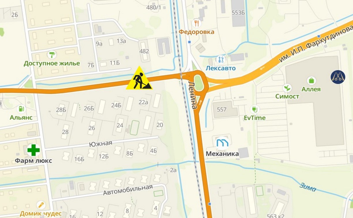 Движение по юго-западному объезду ограничат в Южно-Сахалинске с 4 по 7 ноября