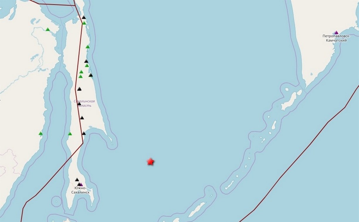 В Охотском море зарегистрировано землетрясение