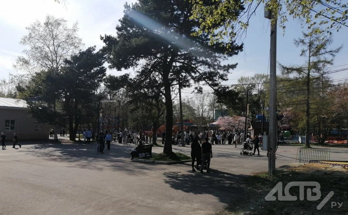 Южносахалинцам объяснили причину огромной очереди за билетами на аттракционы в парке