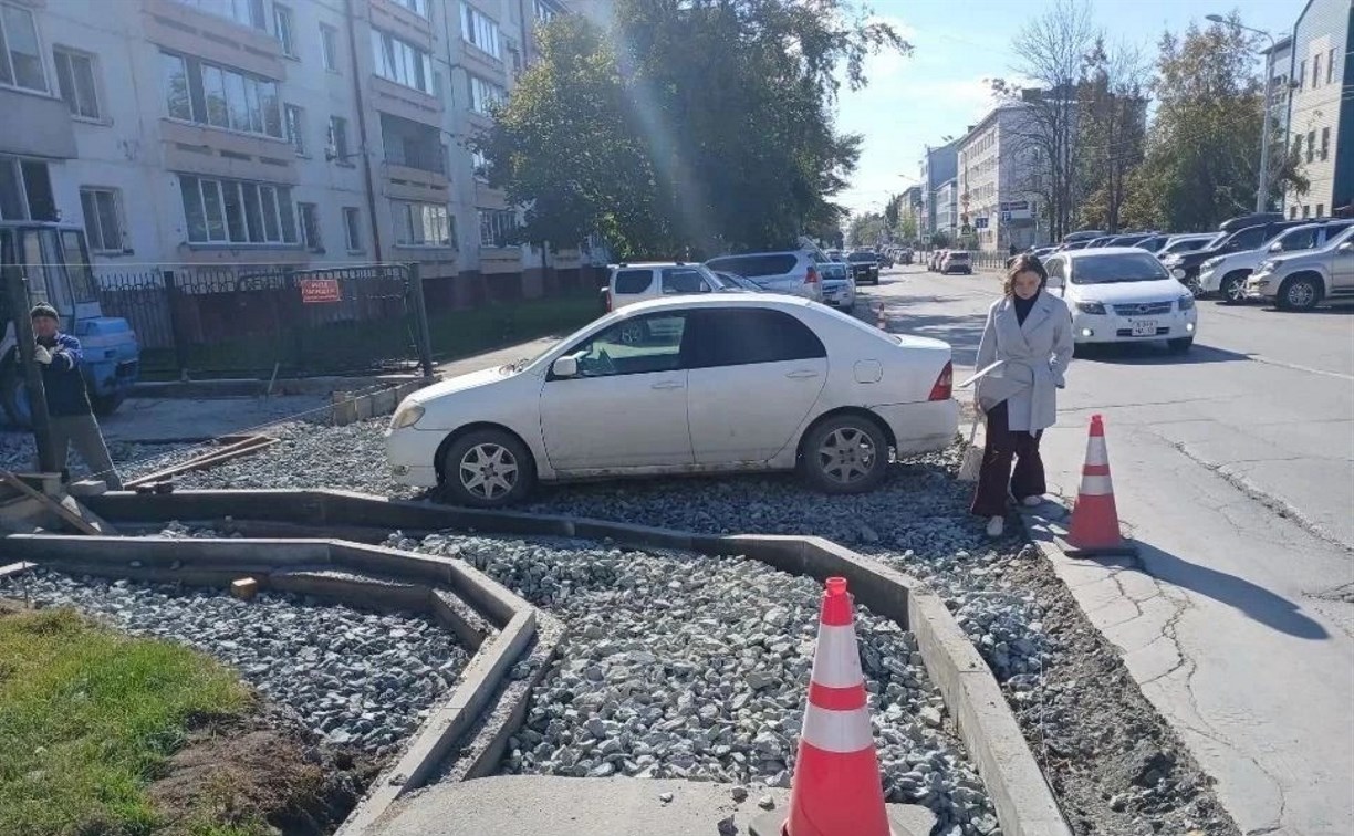 Три нарушения на одном объекте обнаружили при земляных работах на ул. Чехова в Южно-Сахалинске