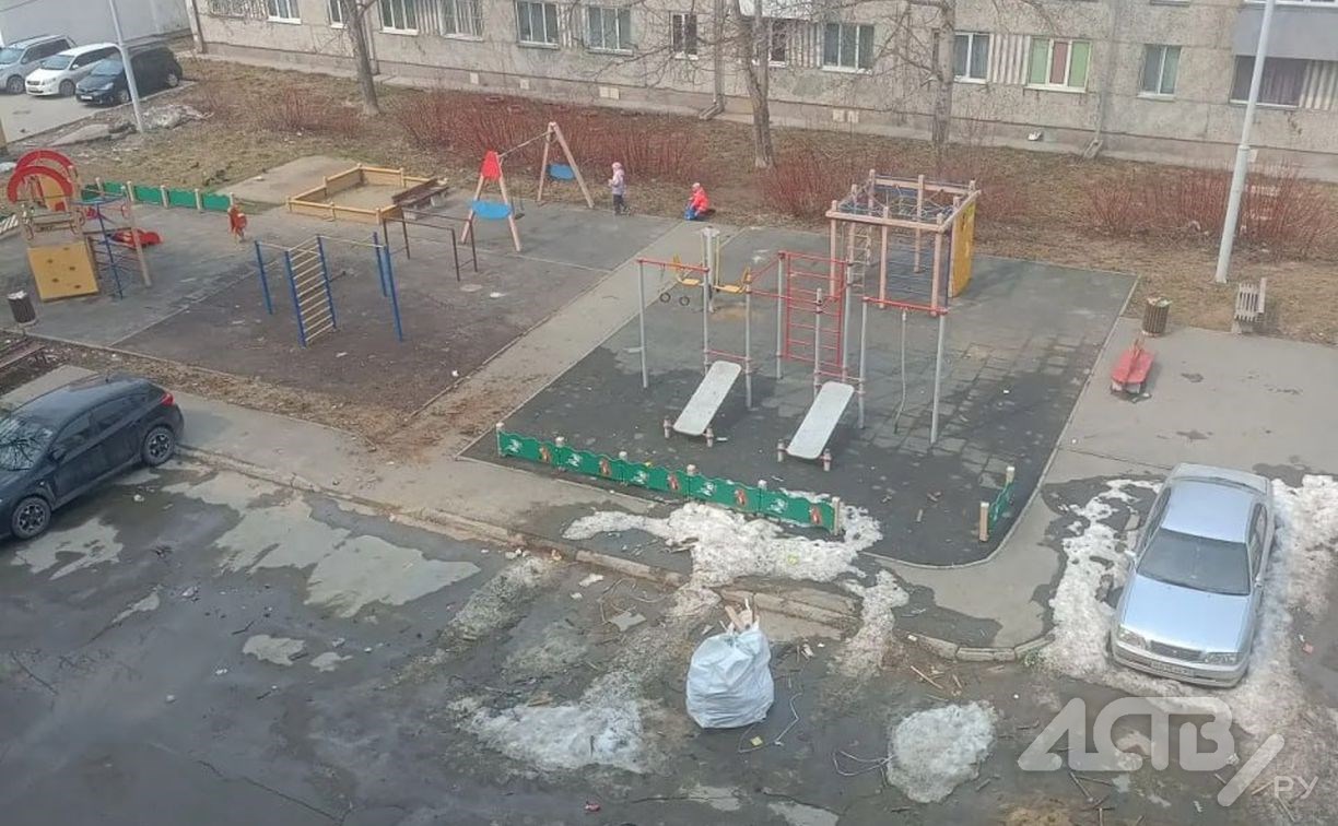 "Хорошо воспитывают": южносахалинцев умилили дети, убирающие мусор во дворе