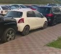 Очевидец показал видео со двора в Корсакове, где жена автохама ударила полицейского