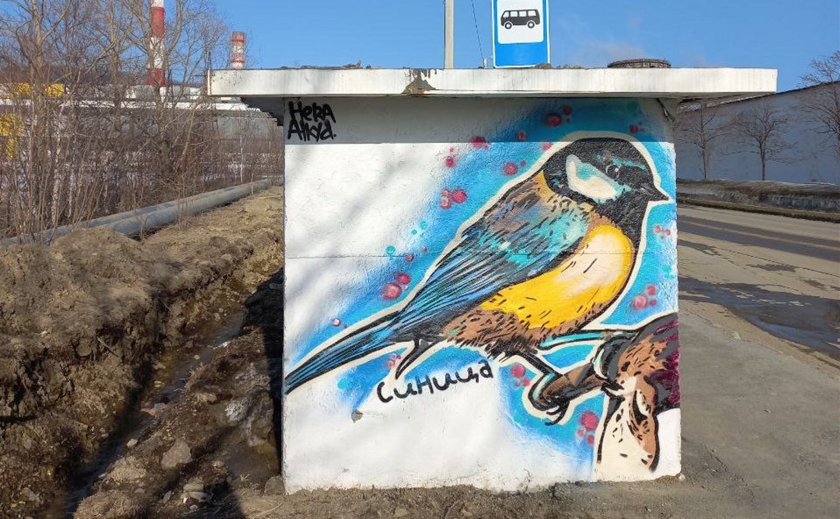 В Южно-Сахалинске новый стрит-арт: самый известный уличный художник "распечатал" сезон