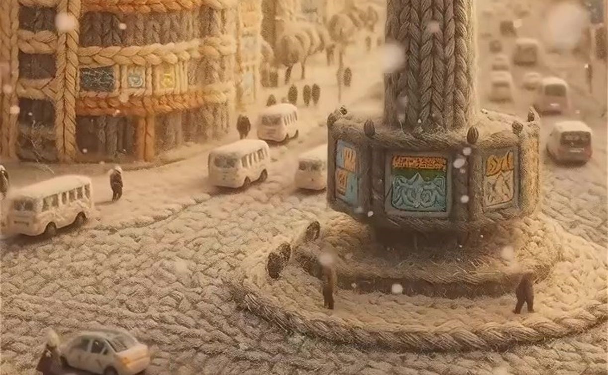 Самое тёплое видео: нейросеть "связала" Южно-Сахалинск к зиме из пряжи