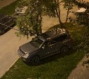 Владелец "Лексуса" во дворе Южно-Сахалинска выделил себе место для парковки на газоне 