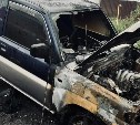 Автомобиль Mitsubishi Pajero выгорел в Поронайском районе