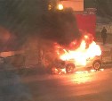 Автомобиль сгорел в центре Южно-Сахалинска