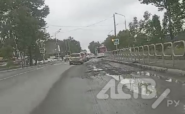 Жители Лугового жалуются на разбитую дорогу около школы