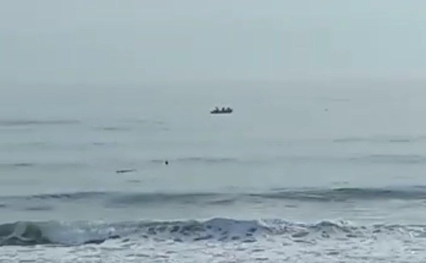 Очевидцы: троица на резиновой лодке порет рыбу недалеко от берега в Долинском районе