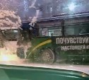 Авария двух автобусов привела к пробкам в центре Южно-Сахалинска