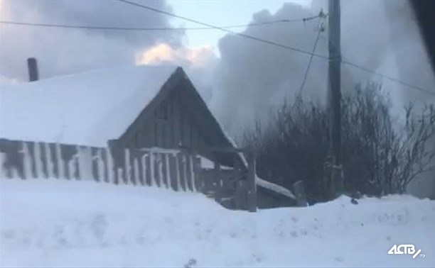 Частный дом сгорел в Симаково