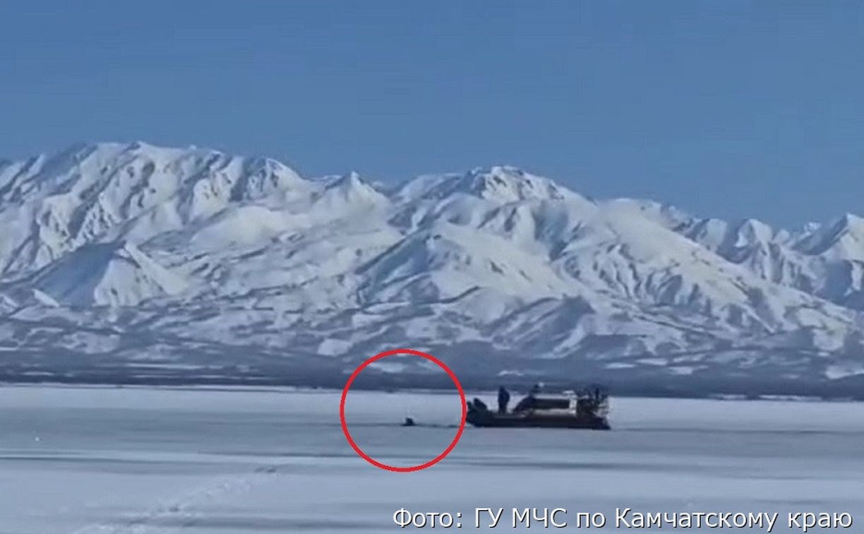 На Камчатке снегоходчику пришлось дожидаться помощи, стоя по шею в ледяной воде