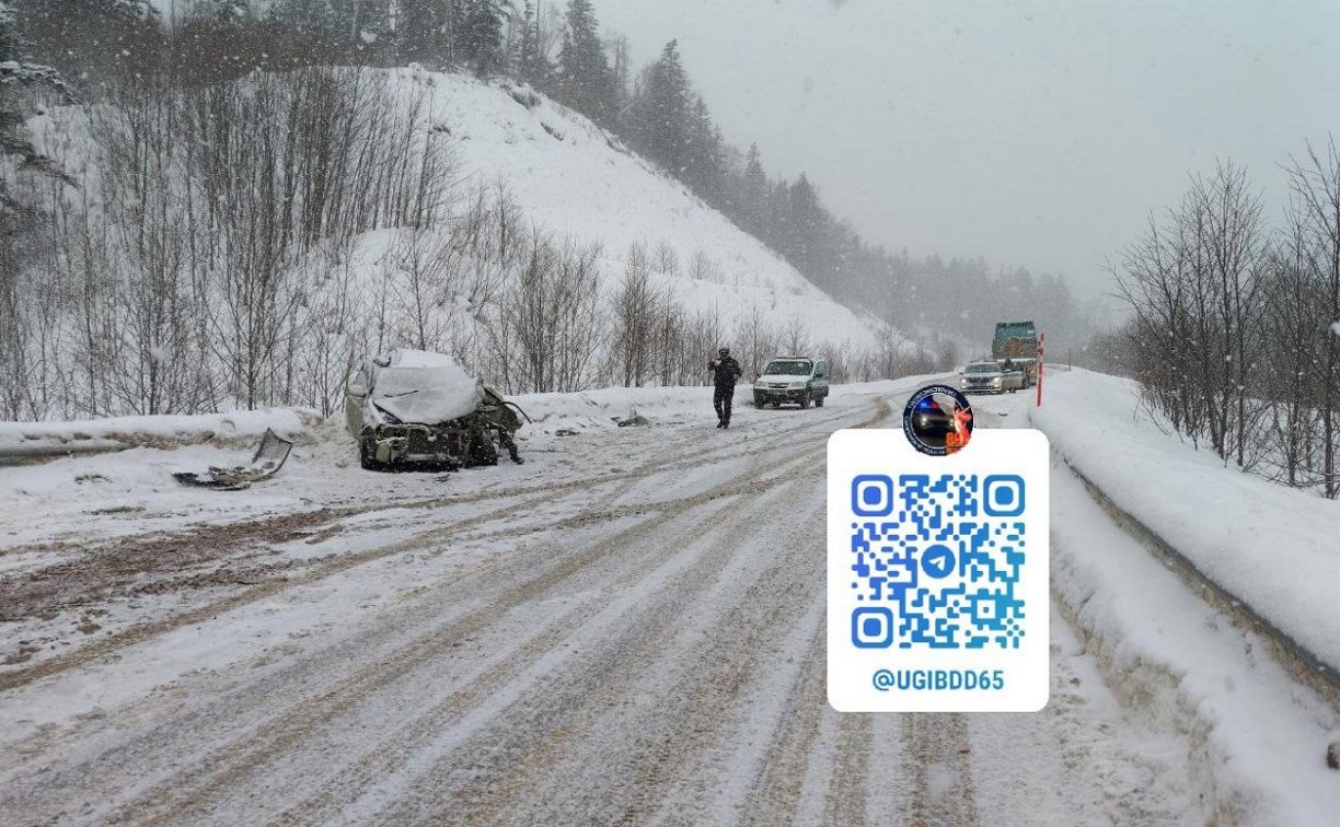 Два пассажира "Калдины" получили травмы при столкновении с "Шахманом" в Анивском районе 