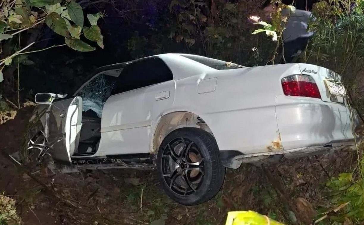 В Анивском районе "Чайзер" вылетел с дороги, пострадали два человека 