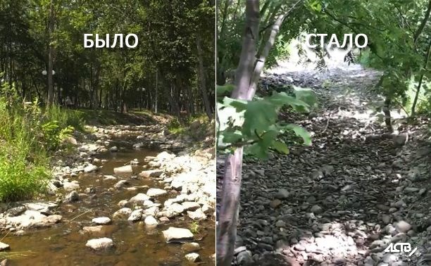 В Южно-Сахалинске пересохла река Рогатка