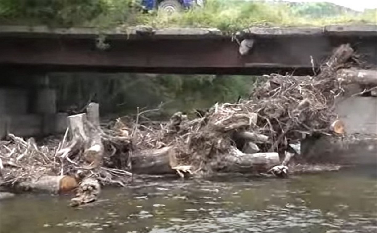Если не ты, то кто: сахалинский охотник своими силами спас лесной мост от затопления